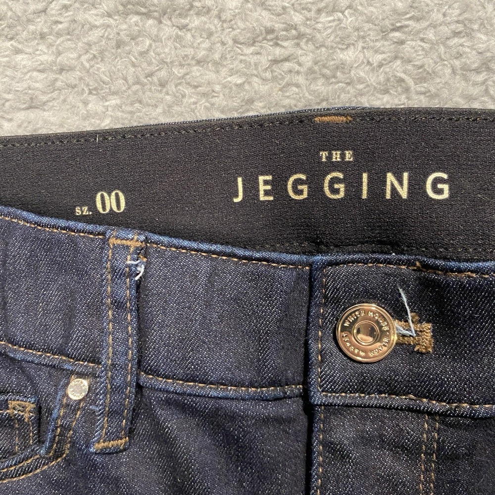 White House Black Market The Jegging Jeans Size 00 Blue Dark Wash Mid Rise Ankle - Picture 4 of 14